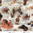 Cattle Drive - Quilting Fabric - Horses Multi