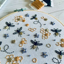 Full Embroidery Kit. Bumble Bee Honeycomb