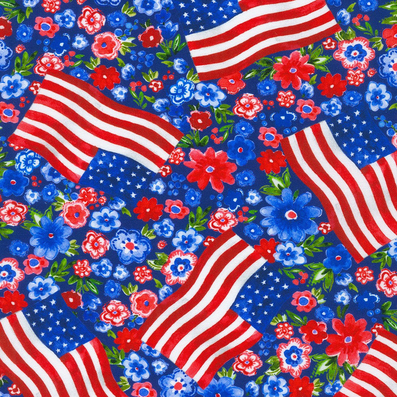 Independence Day - Florals Navy