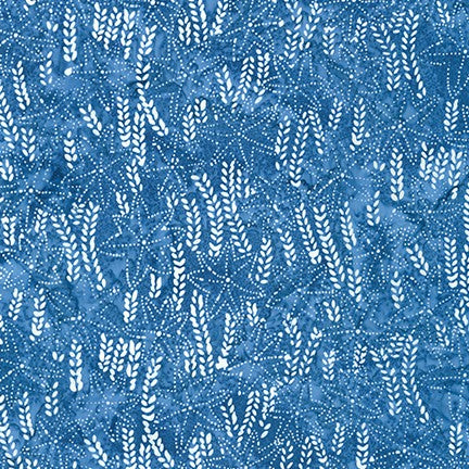 Artisan Batiks: Kasuri - Small Foliage Denim