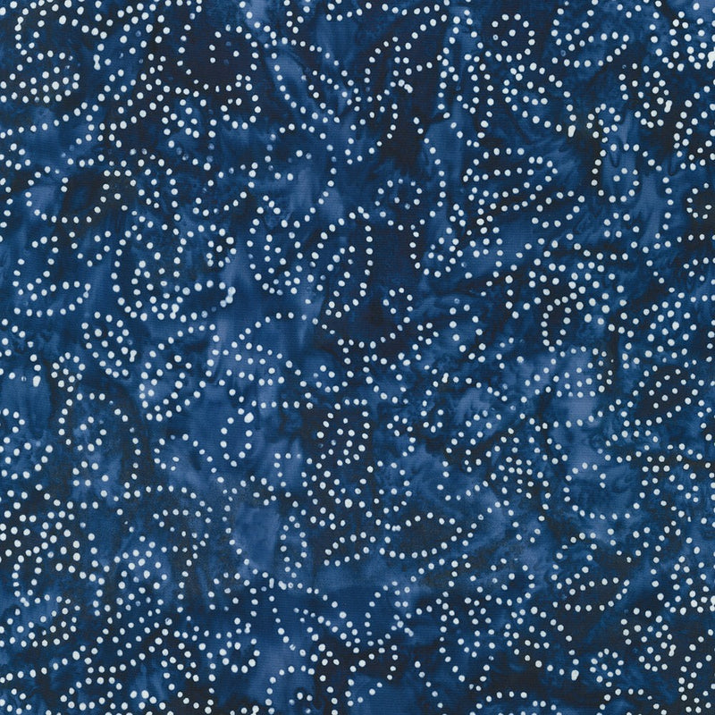 Artisan Batiks: Kasuri - Dotted Leaves Blue