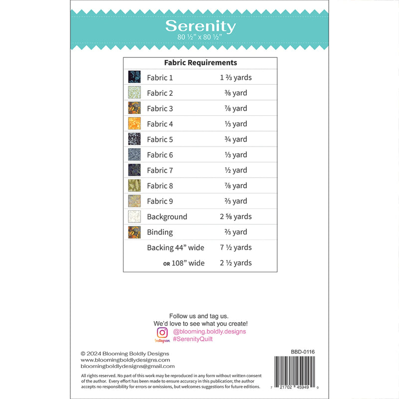 Serenity Quilt Pattern