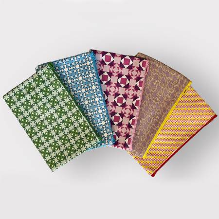 Quilt Jazz Pencil Pouches Set of 5