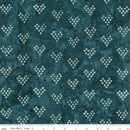 Boho Batiks - Quilting Fabric Batik - Stormy Seas Star Hearts- Green