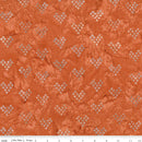 Boho Batiks - Quilting Fabric Batik - Solman Run Star Hearts- Orange