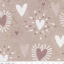 Boho Batiks - Quilting Fabric Batik - Maskato Hearts -Taupe
