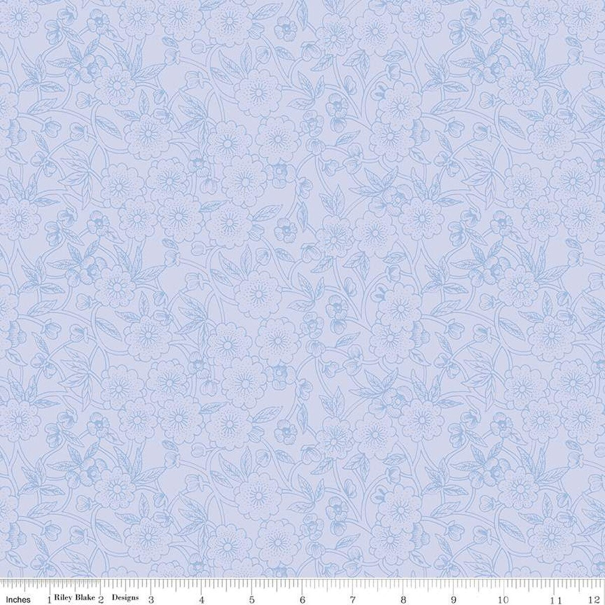 Sewing Seeds III - Porcelain Petals Periwinkle