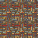 Happy Haven - Quilting Cotton Fabric - Text - Brown
