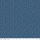 Denim & Daisy Miller Denim fabric with tiny floral motifs on denim blue