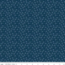 Denim & Daisy Suzanne Oxford Blue fabric with tiny light blue sprigs on navy