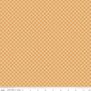 Denim & Daisy Polka Dot Daisy fabric with small dots on a golden background