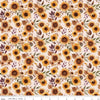 Harvest on the Prairie Sunflowers Latte quilting cotton by Riley Blake Designs