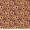 Harvest on the Prairie Sunflowers Wine quilting cotton by Riley Blake Designs