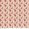 Harvest on the Prairie Floral Latte fabric with rust and brown flowers on pale blush