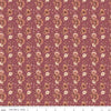 Harvest on the Prairie Floral Wine fabric with cream and rust flowers on deep wine