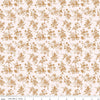 Harvest on the Prairie Wildflowers Brown fabric with golden tan florals on pale blush