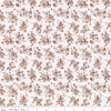 Harvest on the Prairie Wildflowers Raisin fabric with mauve-brown florals on pale blush