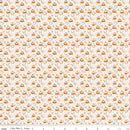 Harvest on the Prairie Pumpkin Cream fabric with small orange pumpkins on cream