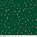 Seasonal Basics - Quilting Fabric - Candy Canes Green