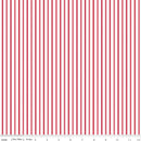 Seasonal Basics Ticking Stripe Red| 100% Cotton By The RBD Designers From Riley Blake