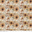 Evening on the Prairie - Watercolor Sunflowers Cream