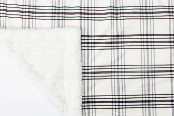 Cream Plaid Minky Blanket - 60x72