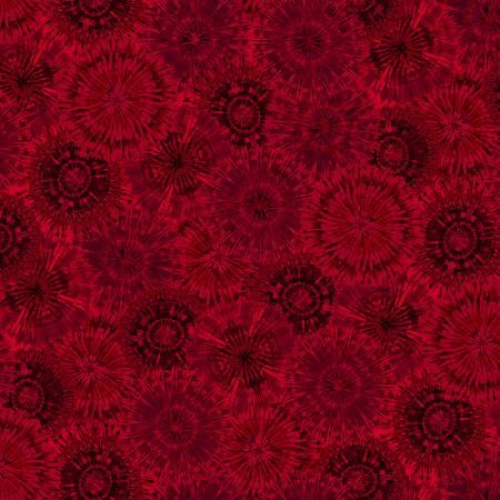 Remnant of HG Fanfare Tie-Dye Red 108"  108 x 22"  1/2 yard