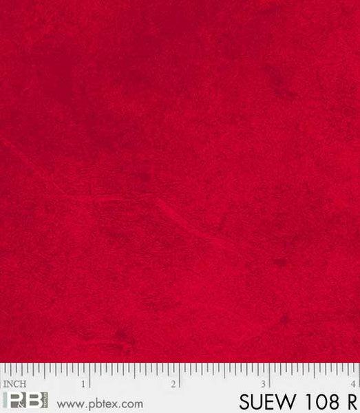 Remnant of Suede 108" Wide Red  7/8 Yd  108 x 32"