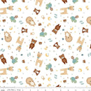 Flannel Baby Boy Animal Toss White