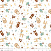 Flannel Baby Boy Animal Toss White