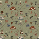 Flannel Let's Wander Gone Fishing - Sage