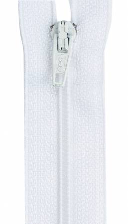 All-Purpose Polyester Coil Zipper 20in White