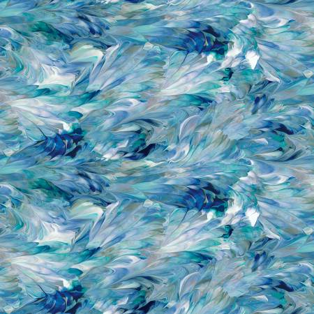 Blue Teal Fluidity 108in Wide Back