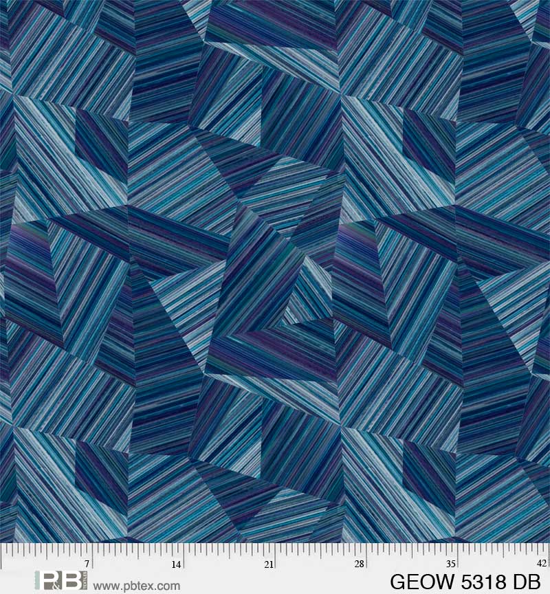 Geode Geometric Dark Blue 108"