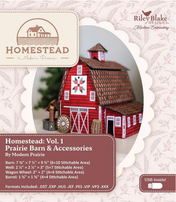 Machine Embroidery Homestead #1 - Barn