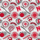 Pre-Order UNL Nebraska Husker - Quilting Fabric - Volleyball - Gray