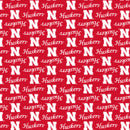 Pre-Order UNL Nebraska Husker - Quilting Fabric - Huksers - Red