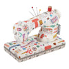 Hobby Gift sewing machine pincushion with colorful sewing notions print and pins in top