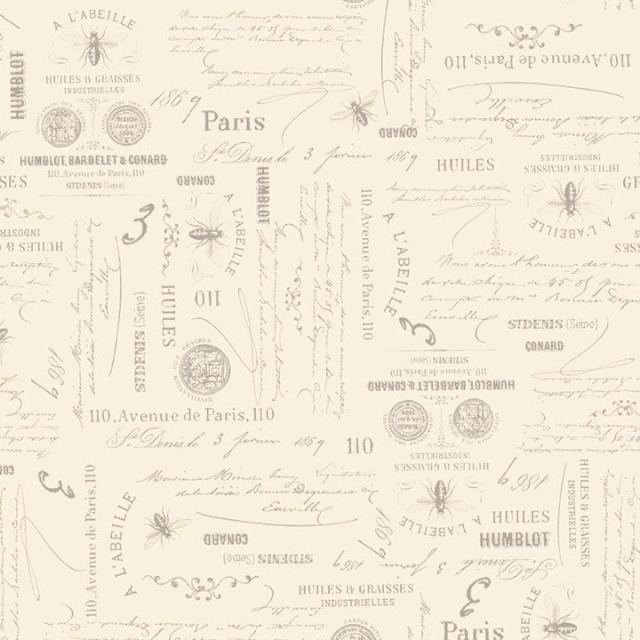 Bee Script - Cream - 108"