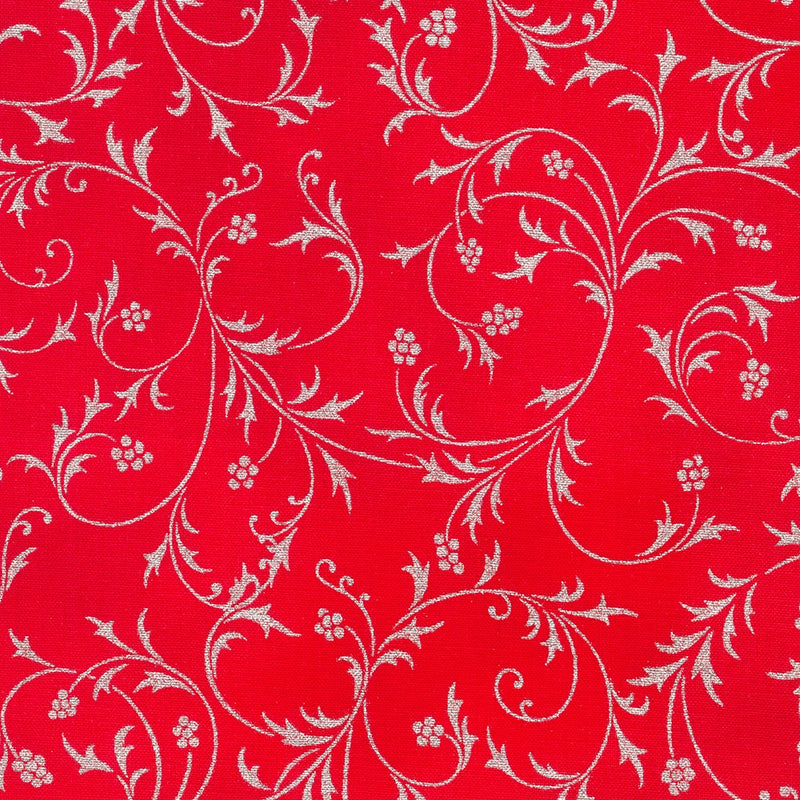 Holiday Flourish - Snow Flower - Swirls Scarlet