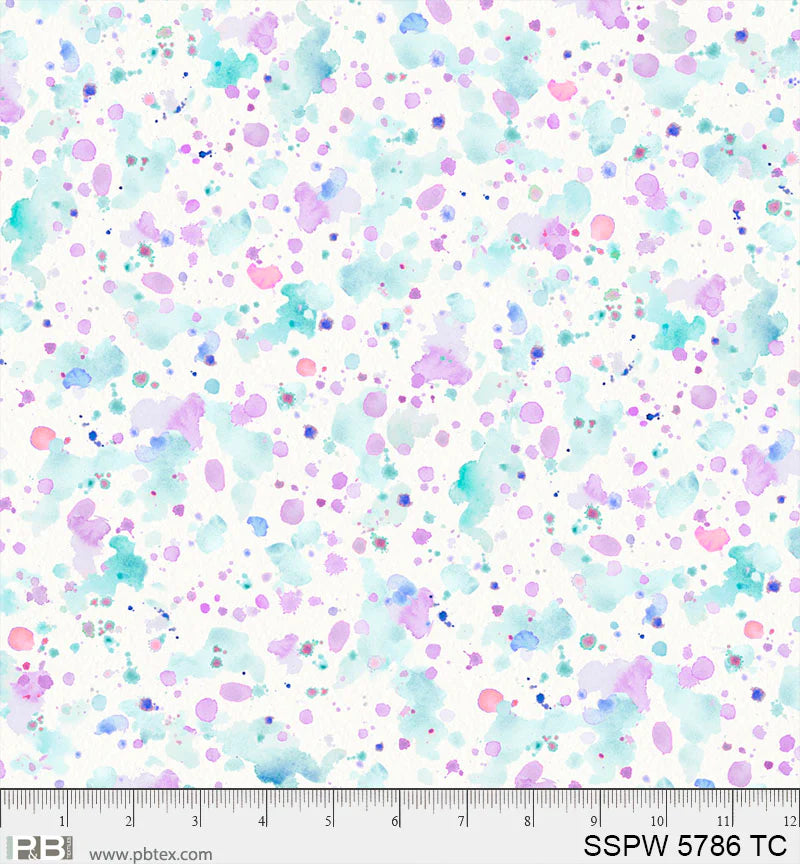 Sally's Speckle 108" - Teal & Purple