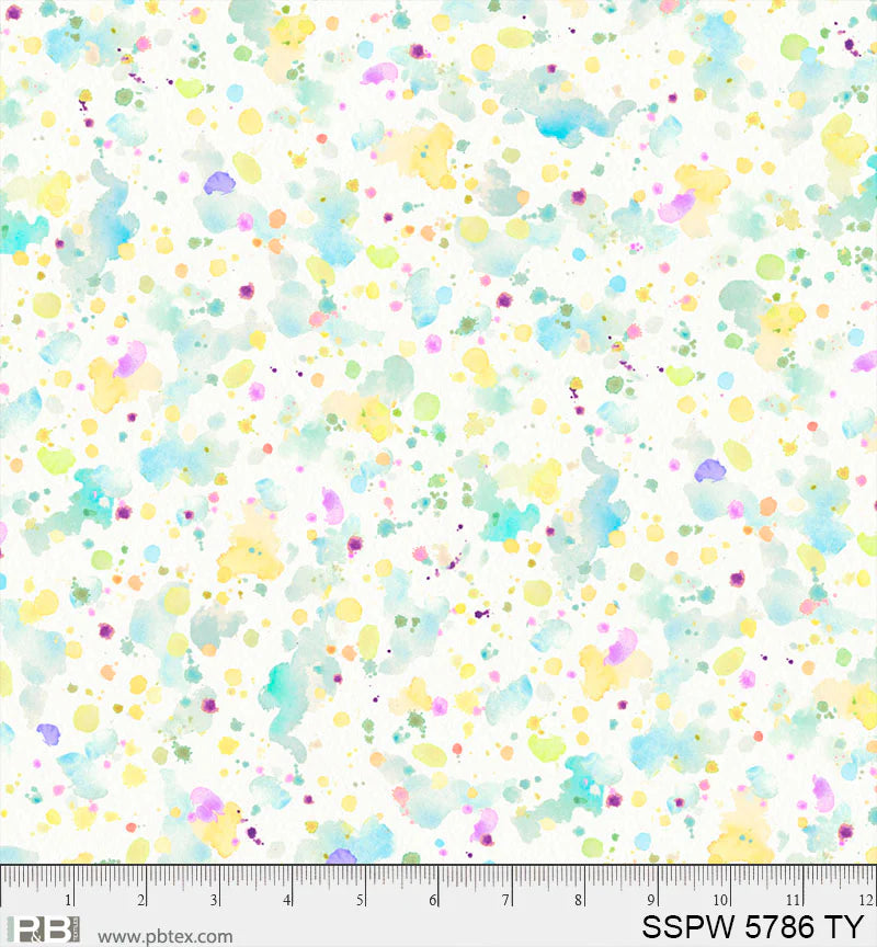 Sally's Speckle 108" - Teal & Yellow