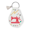 Leather Circle Key Chain My Happy Place Sewing Machine