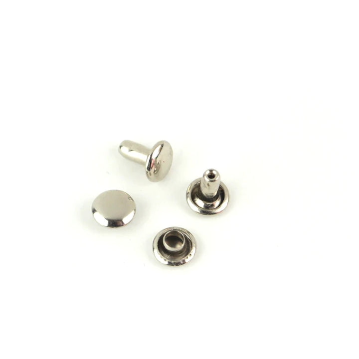 24 SMALL RIVETS 6MM Nickel