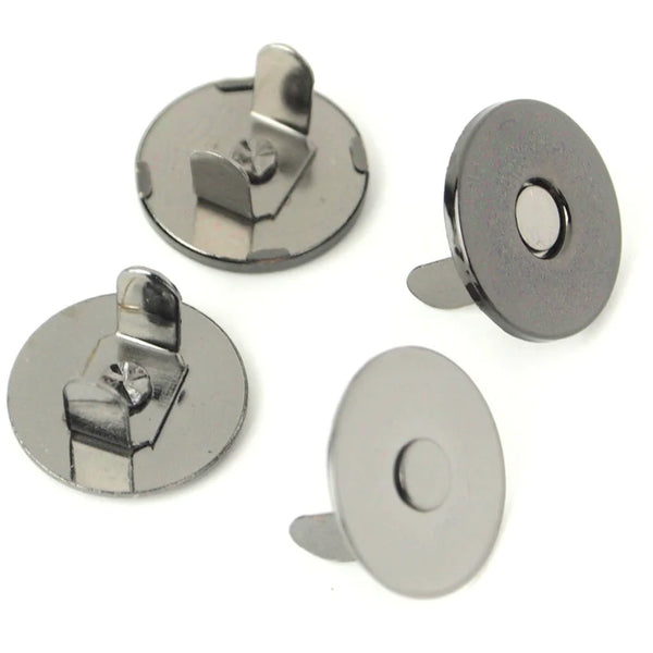 TWO 3/4" THIN EXTRA STRONG MAGNETIC SNAPS Gunmetal