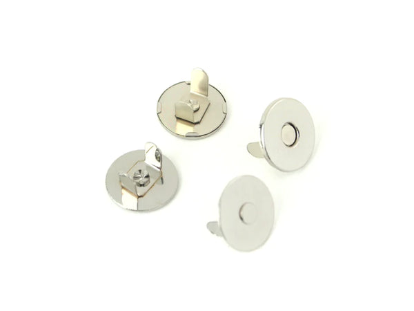 TWO 3/4" THIN EXTRA STRONG MAGNETIC SNAPS Nickel