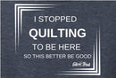 I stopped Quilting Navy V-Neck T-Shirt