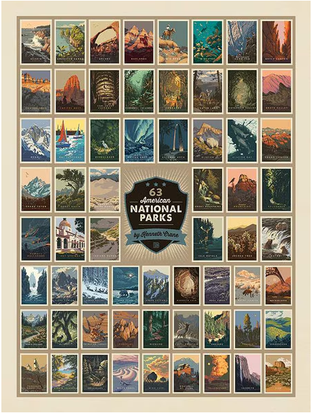 National Parks -  63 American National Parks Panel