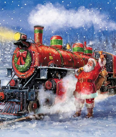 More Christmas Wishes - 35 1/2" x 43" Santa's Train Panel