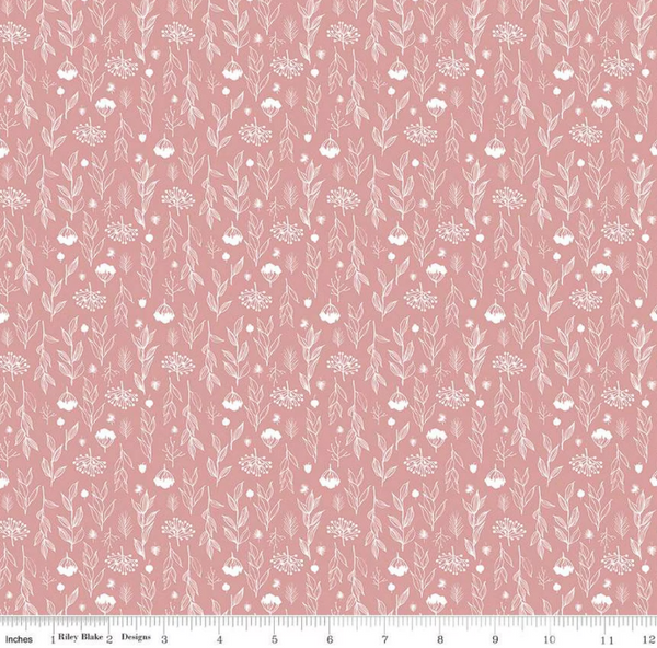 Evening on the Prairie - Silhouette Floral Pink